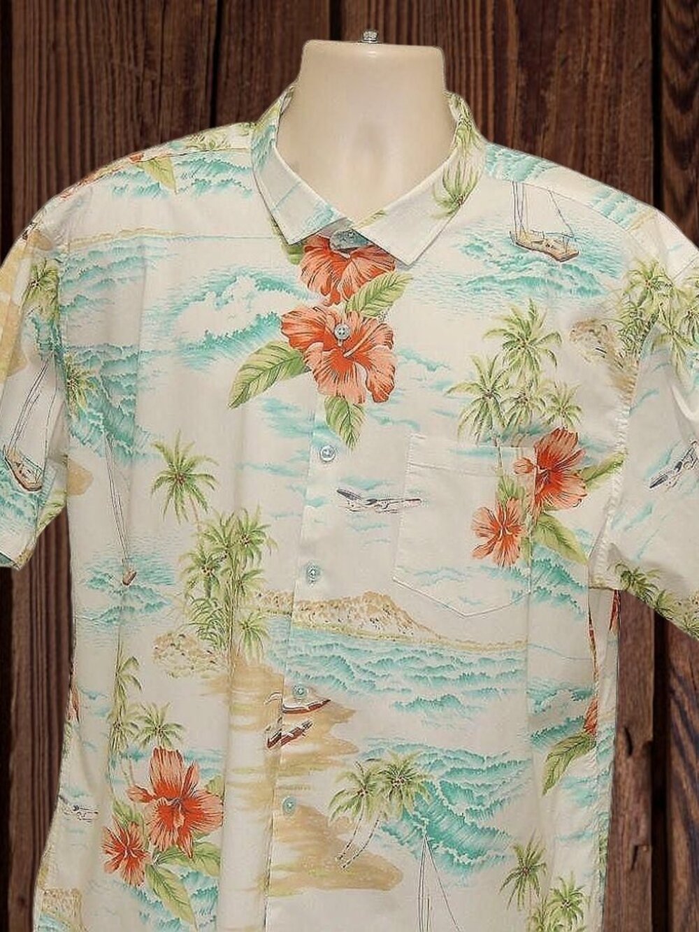 TORI RICHARD Off White Cotton Men's Shirt Floral XXL Excellent Condition